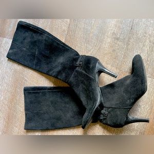 EUC, Calvin Klein Boots Black Suede Leather Knee High Women's size 6